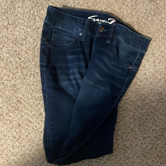 Seven7 High Rise Skinny Booty-Shaper Dark Blue Jean Sz 4 - Picture 10 of 10